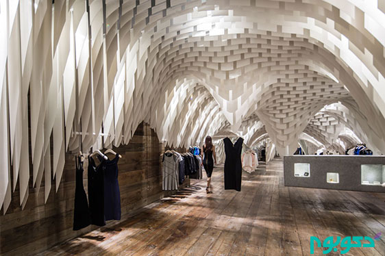طراحی داخلی فروشگاه لباس با قطعات فایبر گلاس