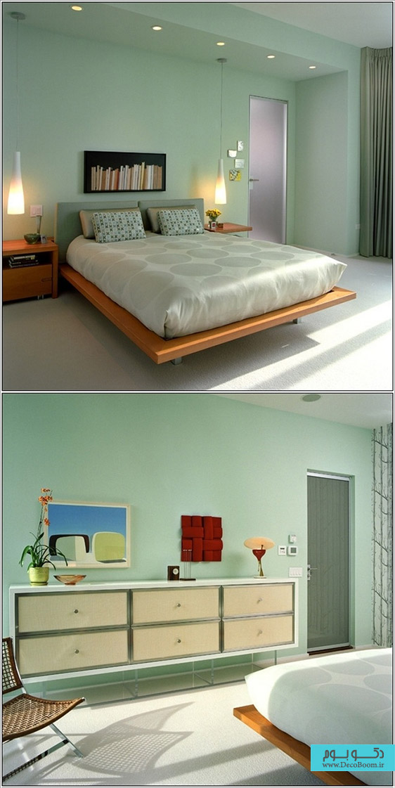 رنگ سبز در دکوراسیون داخلی اتاق خواب