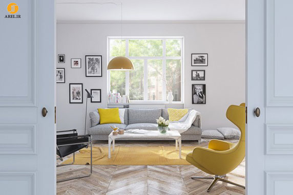 چند نمونه دکوراسیون داخلی آپارتمان مدرن با رنگ زرد
