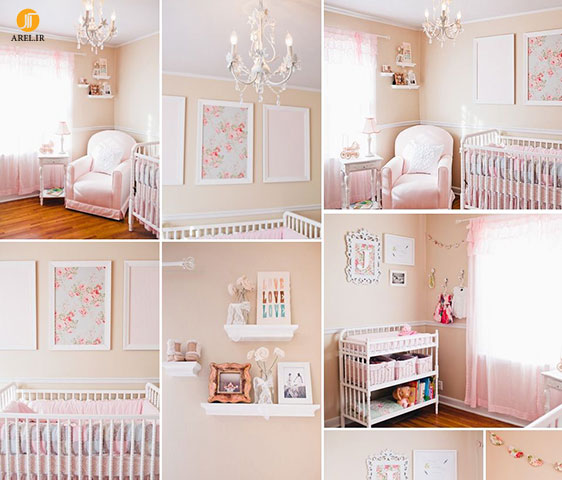 نمونه های دکوراسیون داخلی اتاق نوزاد دخترانه