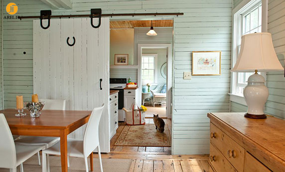 25 ایده استفاده از درب کشویی چوبی در دکوراسیون منزل