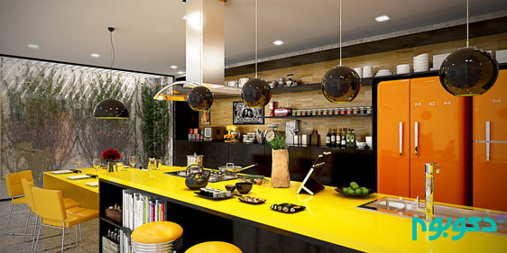 رنگ زرد در دکوراسیون آشپزخانه