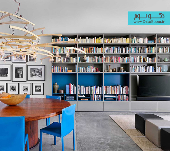 قفسه کتاب،دکوراسیون داخلی،قفسه کتاب در نشیمن