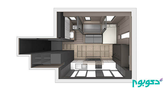 طراحی متفاوت آپارتمان 30 متر مربعی در هنگ کنگ