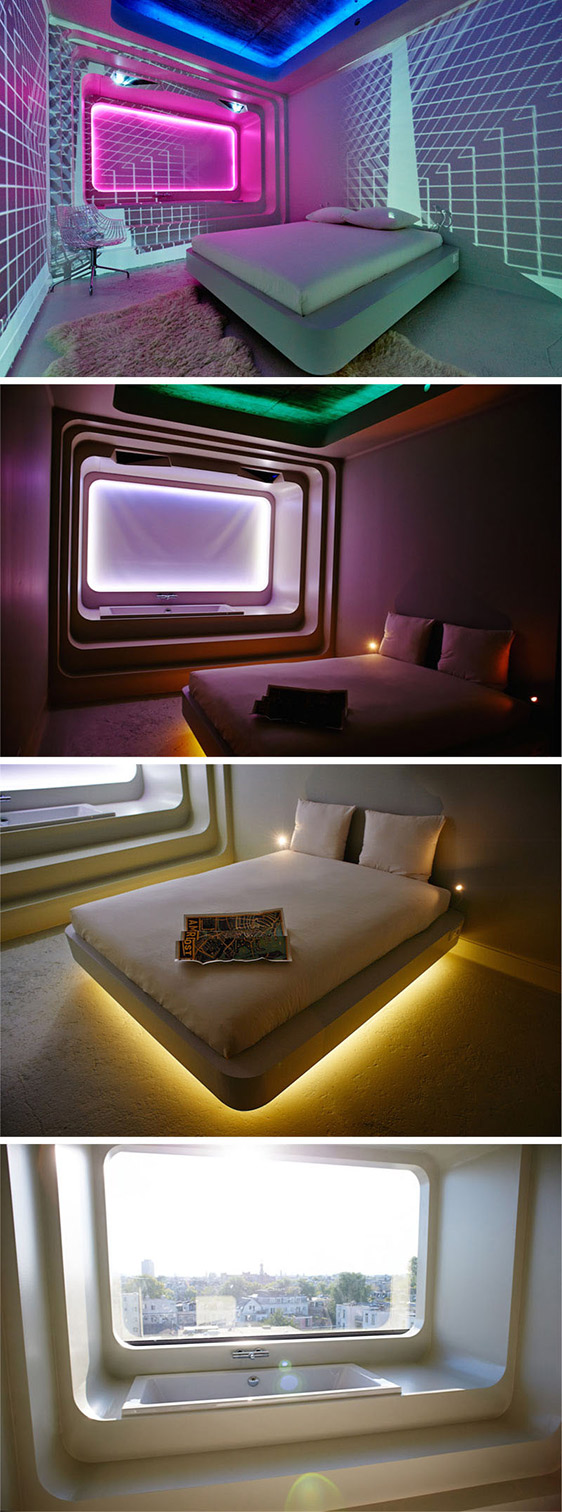 طراحی داخلی خلاقانه اتاق های هتلی در آمستردام
