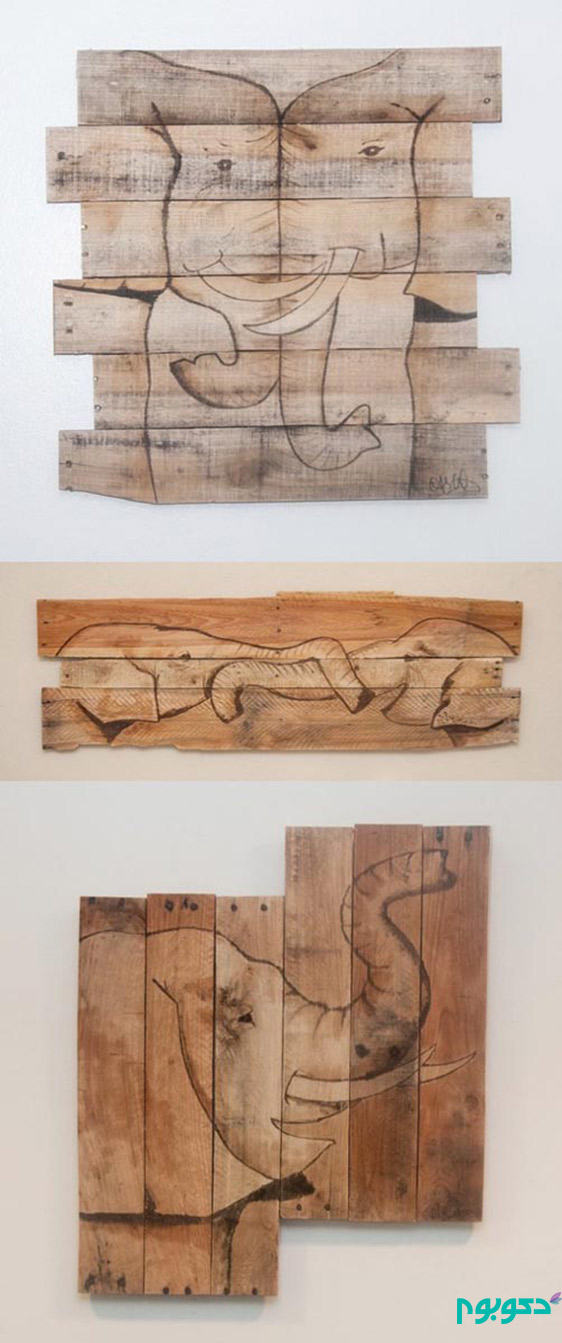 دکوری های چوبی بر روی دیوار دنج ِ خانه