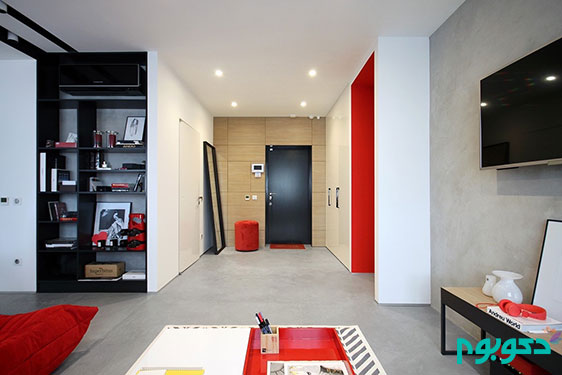 دکوراسیون آبی و قرمز آپارتمان با متراژ 75 متر مربع