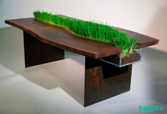 مبلمان جدید-مبلمان خلاقانه-گیاه روی میز