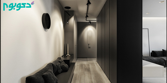 دکوراسیون داخلی خانه مینیمال با رنگ های سفید و سیاه