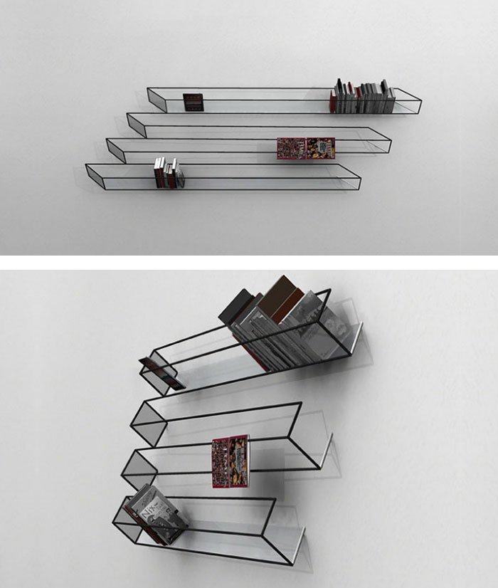 20 ایده ی خلاقانه برای طراحی قفسه ی کتاب