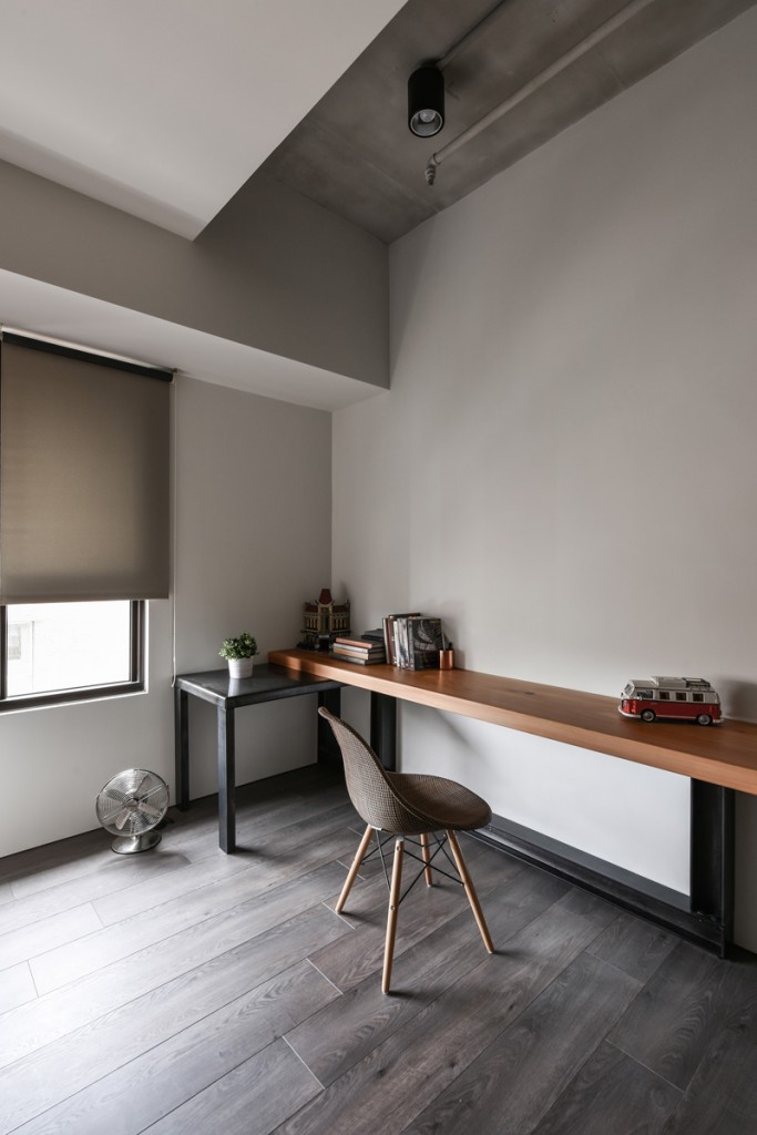 ترکیب چوب، بتن و فلز در دکوراسیون داخلی آپارتمانی در تایوان