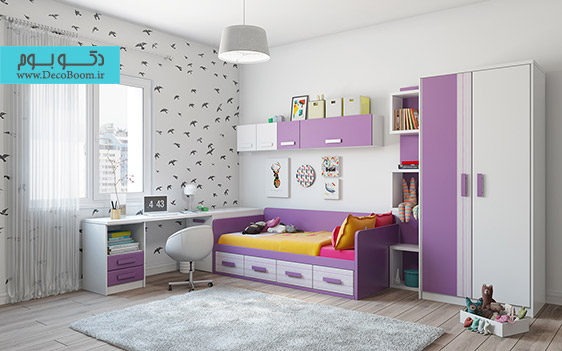 اتاق خواب کودک با رنگ های شاد