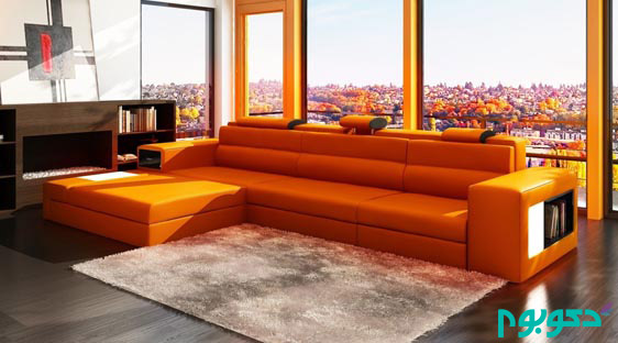 extraordinary-orange-leather-sectional-sofa-ideas-with-l-shaped-and-adjustable-headrest-also-having-side-storage-for-innovative-sunroom-living-room-interior-design-1120x622