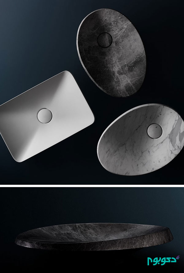 طراحی سینک زیبا با استفاده از سنگ طبیعی