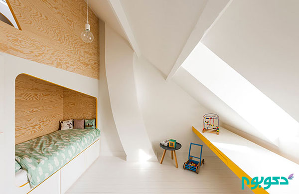طراحی تخت خواب اتاق کودک با تلفیق فضای بازی