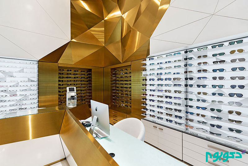 معماری داخلی فروشگاه عینک سام اپتیک در تهران