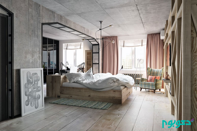 wooden-floor-concrete-wall-industrial-bedroom.jpg