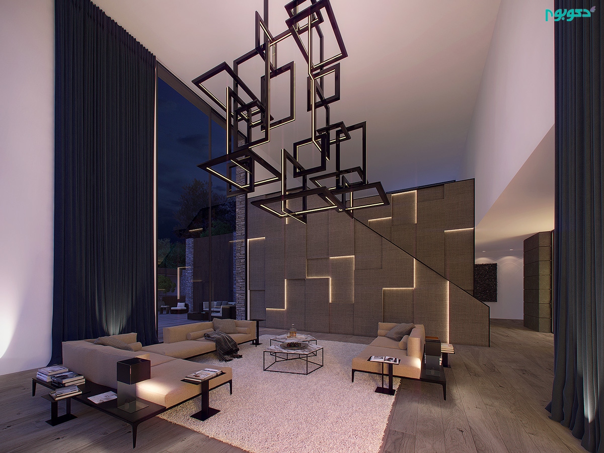 tessellated-chandelier-fluffy-rug-modern-living-room.jpg