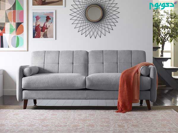  Mid Century Modern Style Gray Sofa