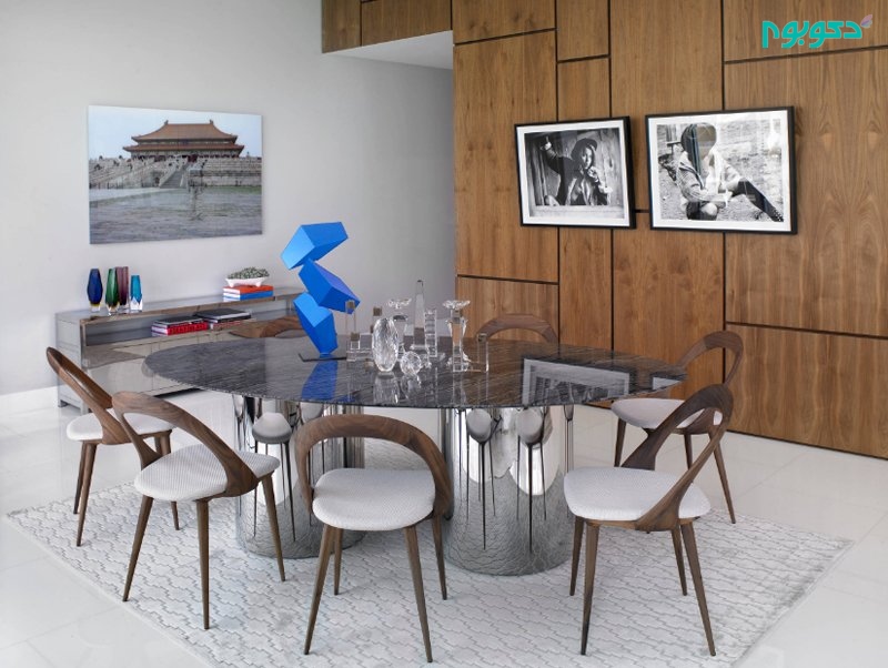 دکوراسیون 20 اتاق غذاخوری معاصر با صندلی های چوبی