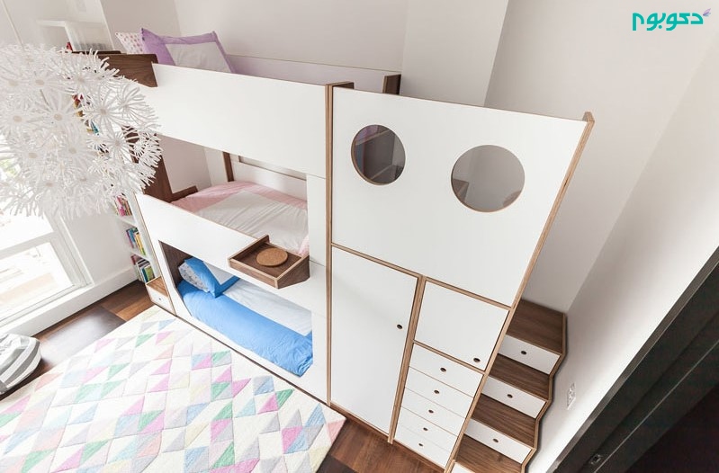 تختخواب سه طبقه سفارشی و ترکیبی در دکوراسیون اتاق کودک