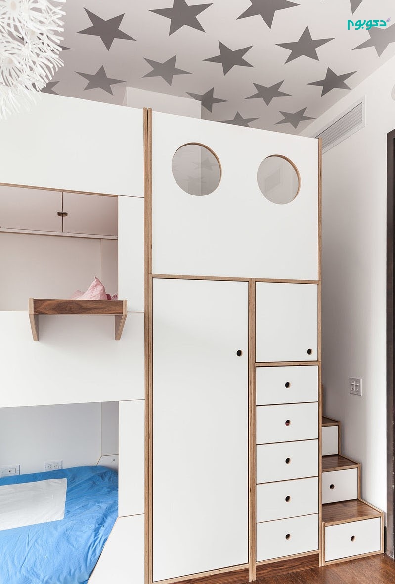 تختخواب سه طبقه سفارشی و ترکیبی در دکوراسیون اتاق کودک