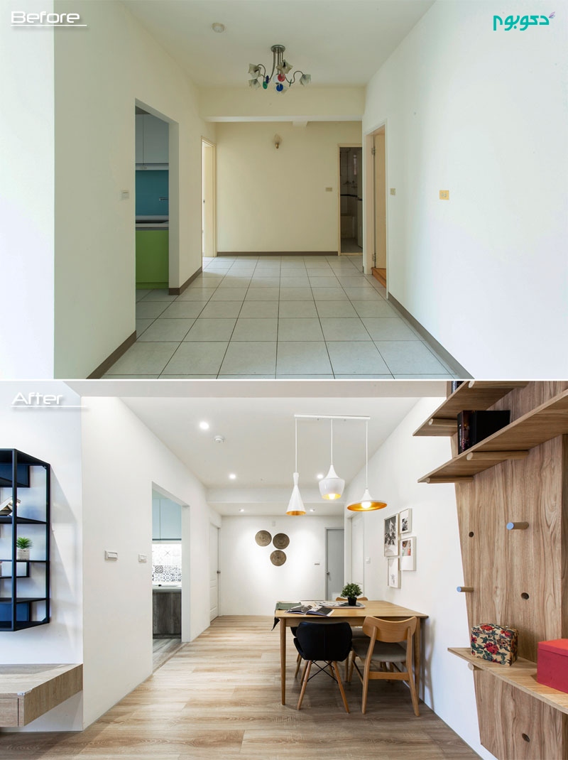 قبل و بعد از بازسازی یک آپارتمان ده ساله