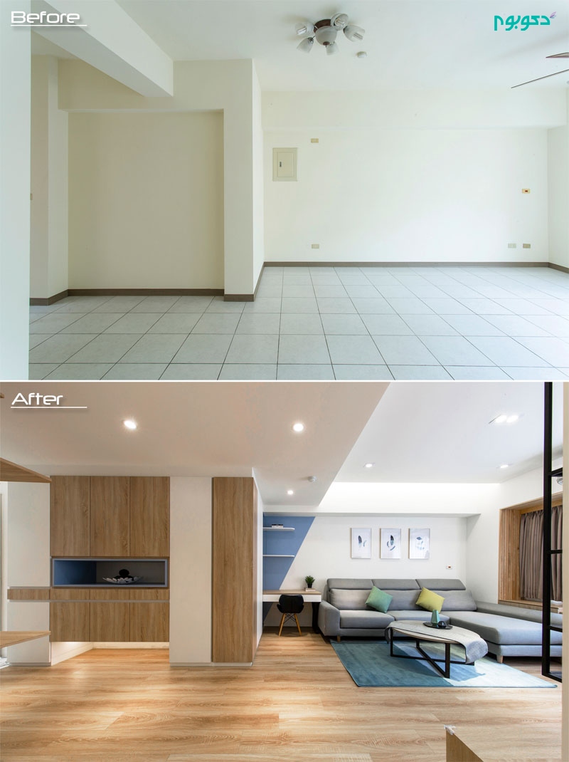 قبل و بعد از بازسازی یک آپارتمان ده ساله