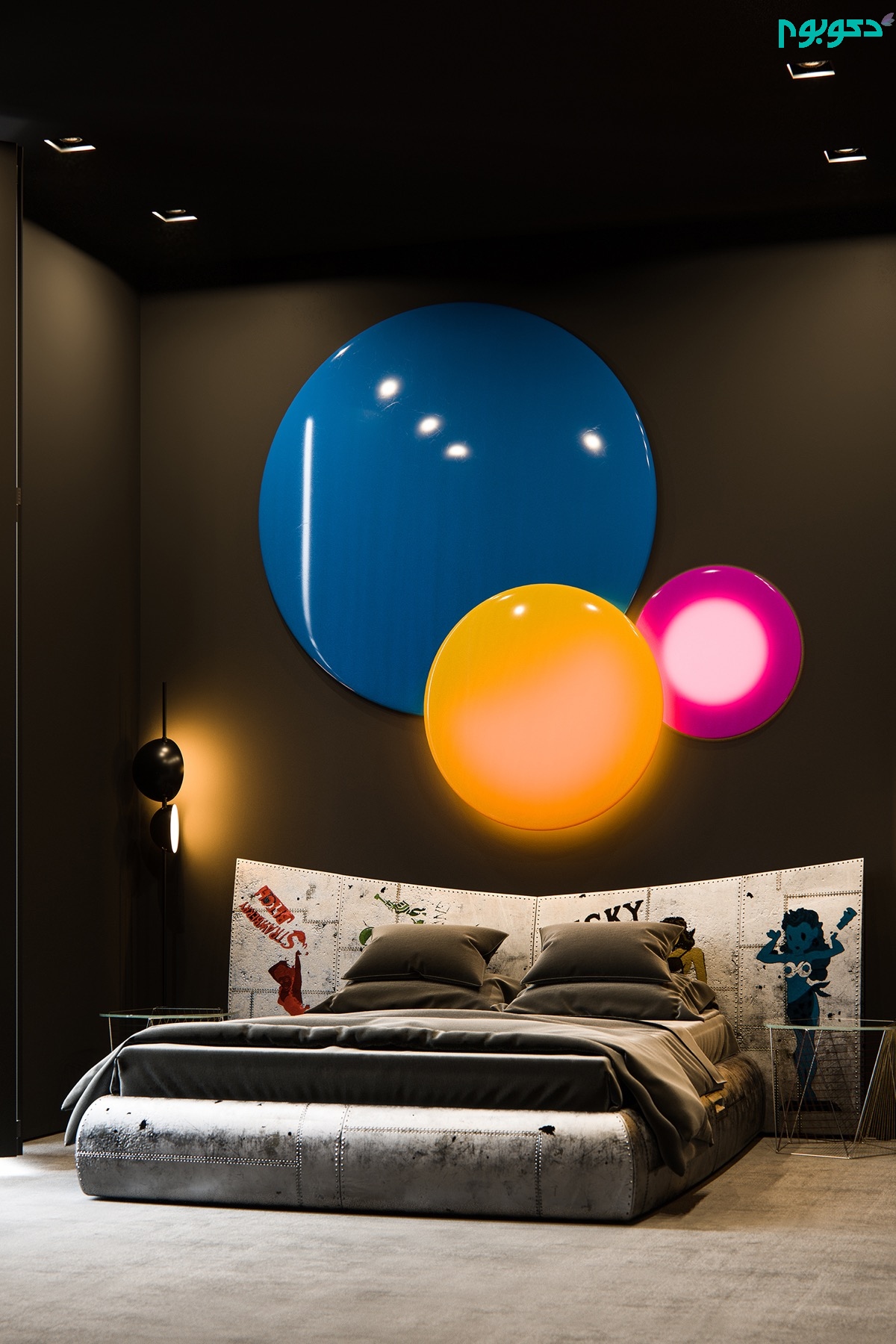 دکوراسیون اتاق خواب با نور رنگی