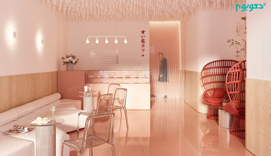 طراحی داخلی کافه دسرهای ژاپنی در اوکراین