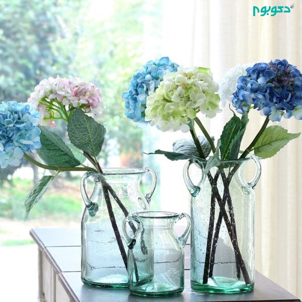 گلدان شیشه ای زیبا و متفاوت در دکوراسیون منزل