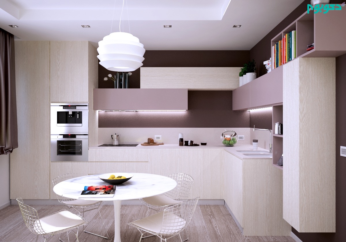 طراحی داخلی آشپزخانه مدرن صورنی