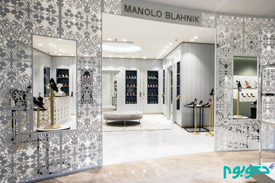 طراحی داخلی لوکس فروشگاه  Manolo Blahnik در مسکو