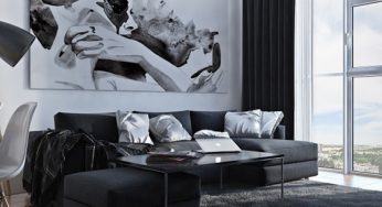 طراحی داخلی خانه مدرن با رنگ های سفید و سیاه