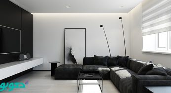 دکوراسیون داخلی خانه مینیمال با رنگ های سفید و سیاه