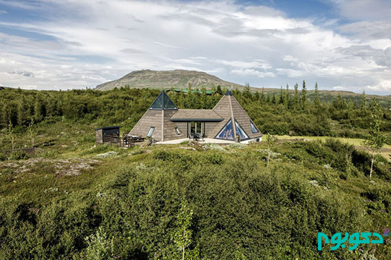 طراحی کلبه به شکل هرم و چشم انداز بی نظیر ایسلند