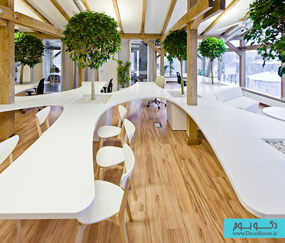 طراحی داخلی دفتر کار سبز توسط طراحان OpenAD