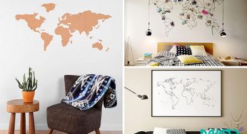 ۱۰طرح دیواری زیبا با استفاده از نقشه جهان برای دکور منزل