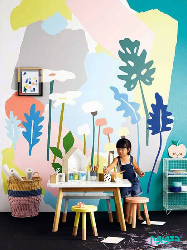نقاشی های دیواری کودکانه و شادی بخش دکوراسیون اتاق کودک