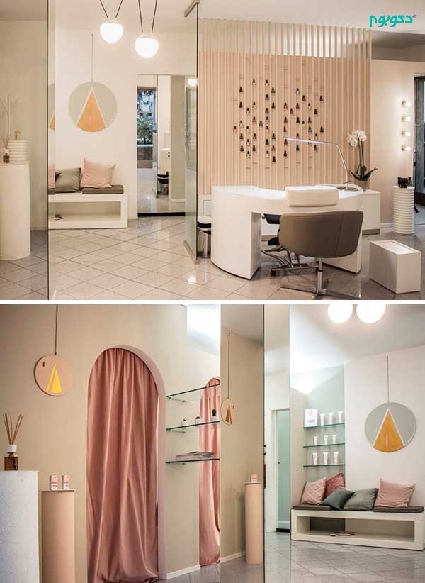 رنگ های پاستلی در طراحی داخلی آرایشگاه و سالن زیبایی زنانه