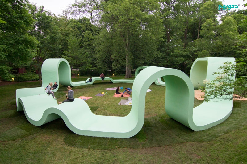 طراحی مبلمان شهری خلاقانه در محوطه سبز پارک