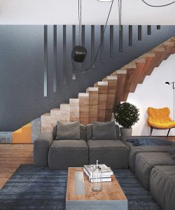 پله مدرن در طراحی داخلی خانه دوبلکس