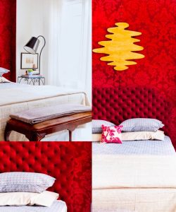 دکوراسیون 50 اتاق خواب با تنالیته رنگی قرمز