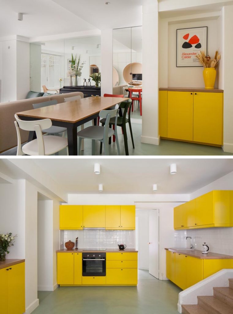 کابینت زرد در دکوراسیون آشپزخانه