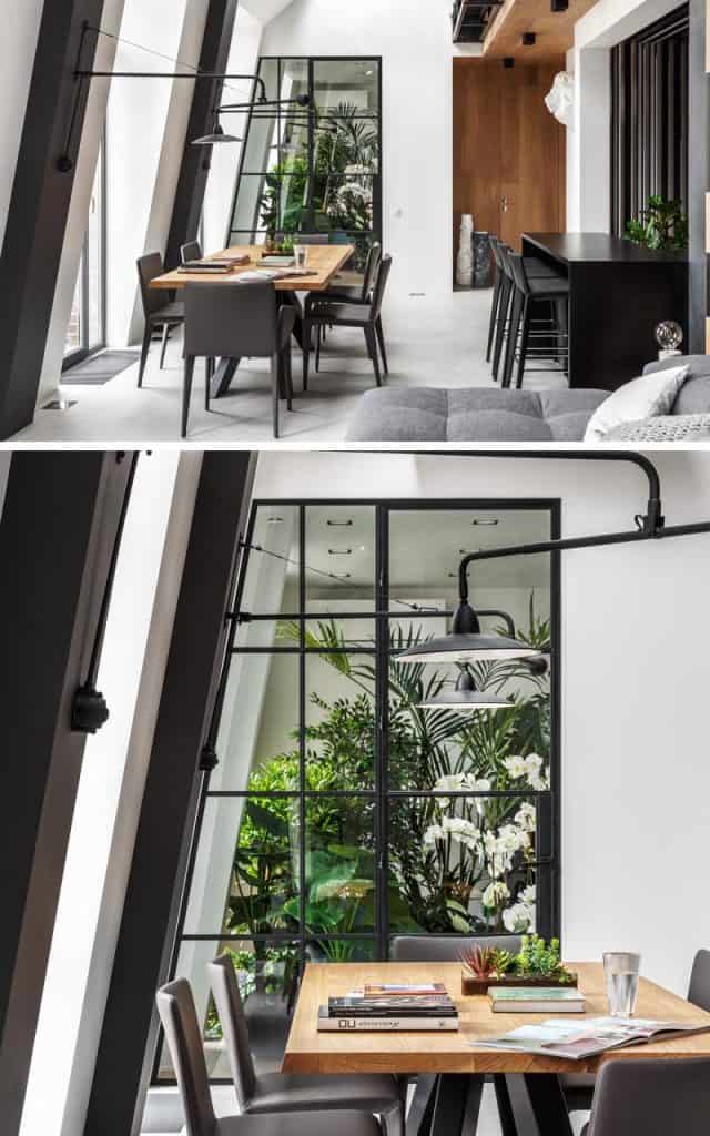  باغ داخلی کنجی آرامش بخش در دکوراسیون آپارتمانی مدرن