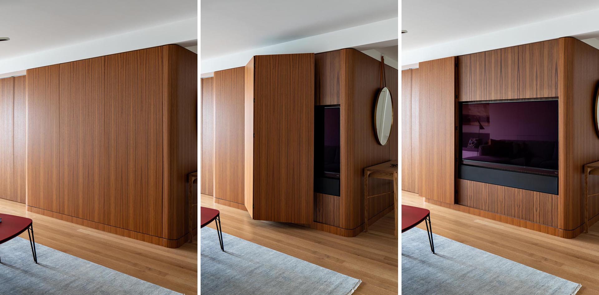 طراحی خلاقانه مکعب چوبی در دکوراسیون آپارتمانی مدرن