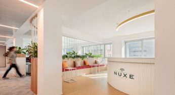 طراحی داخلی دفتر کار برند آرایشی زیبایی  Nuxe