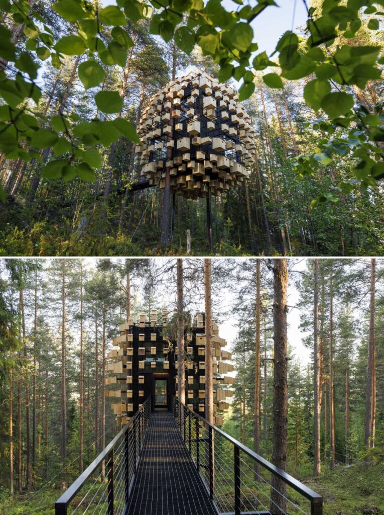 طراحی هتل جنگلی با 350 خانه پرنده