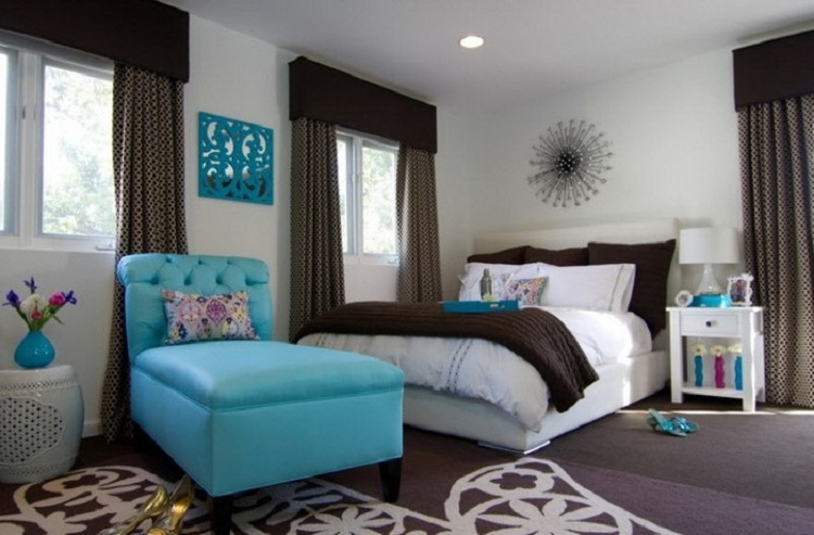 اتاق‌خواب روانشناسی رنگ فیروزه ای در طراحی داخلی