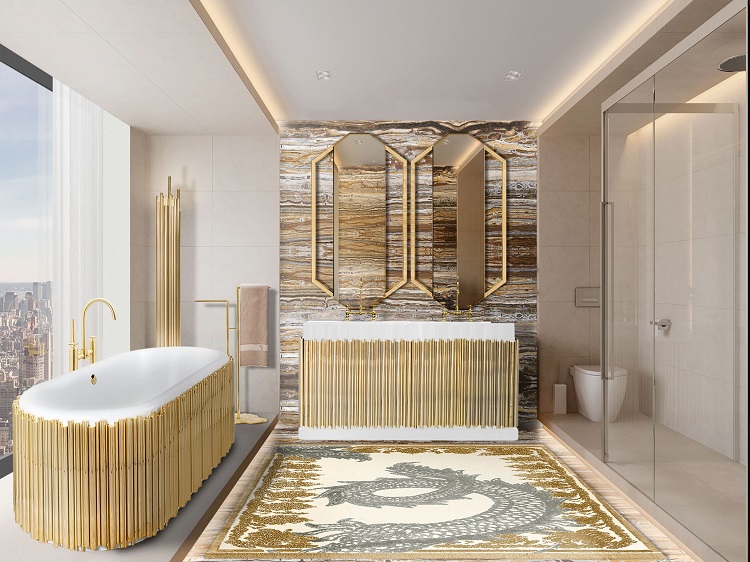 روانشناسی رنگ طلایی در طراحی داخلی حمام